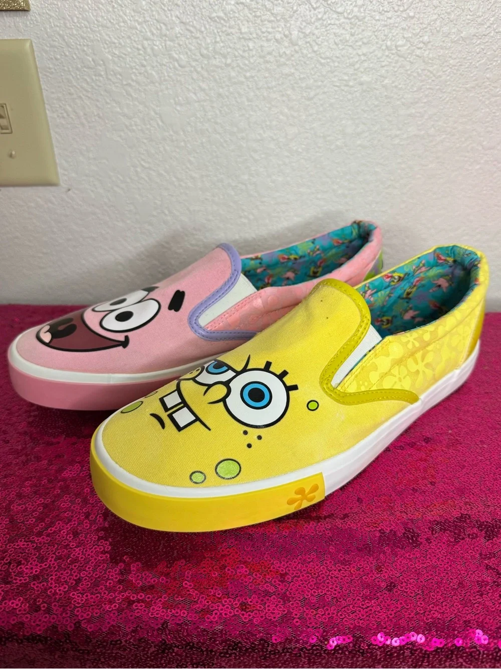 GROUND UP 🧽 Slip-On SPONGE BOB, PATRICK Low Top Sneakers (Women’s 11)